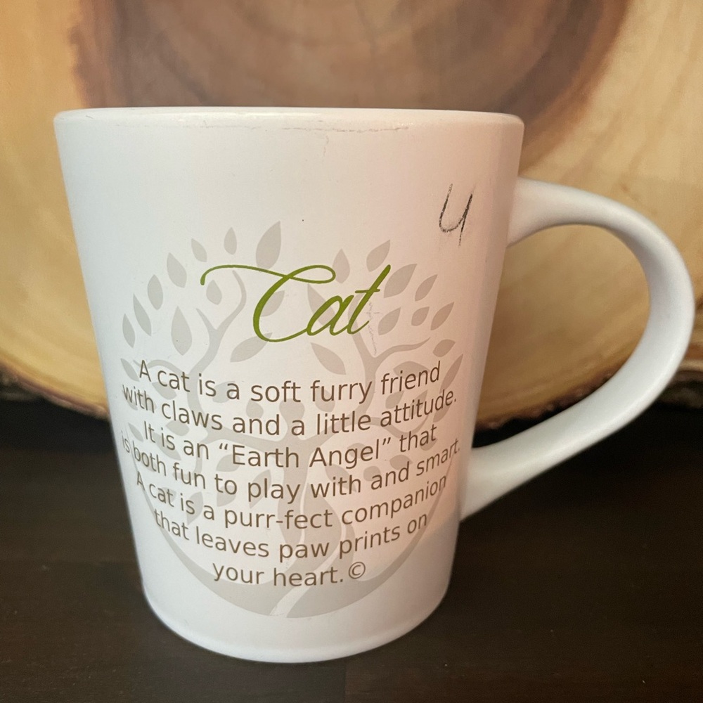 “Earth Angel” Cat Lover's off White Mug